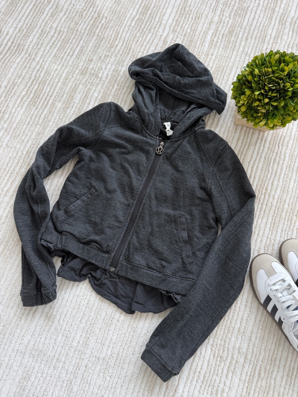 Lululemon Athletica Dark Charcoal Zip Hoodie Size 6